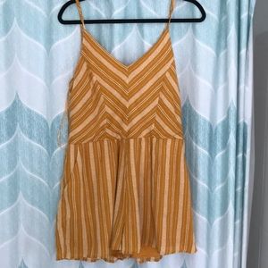 Yellow striped short romper